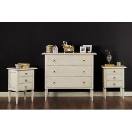 IN OFFERTA COMODINO LEGNO LACCATO AVORIO ANTICATO O BIANCO X CAMERA DA LETTO