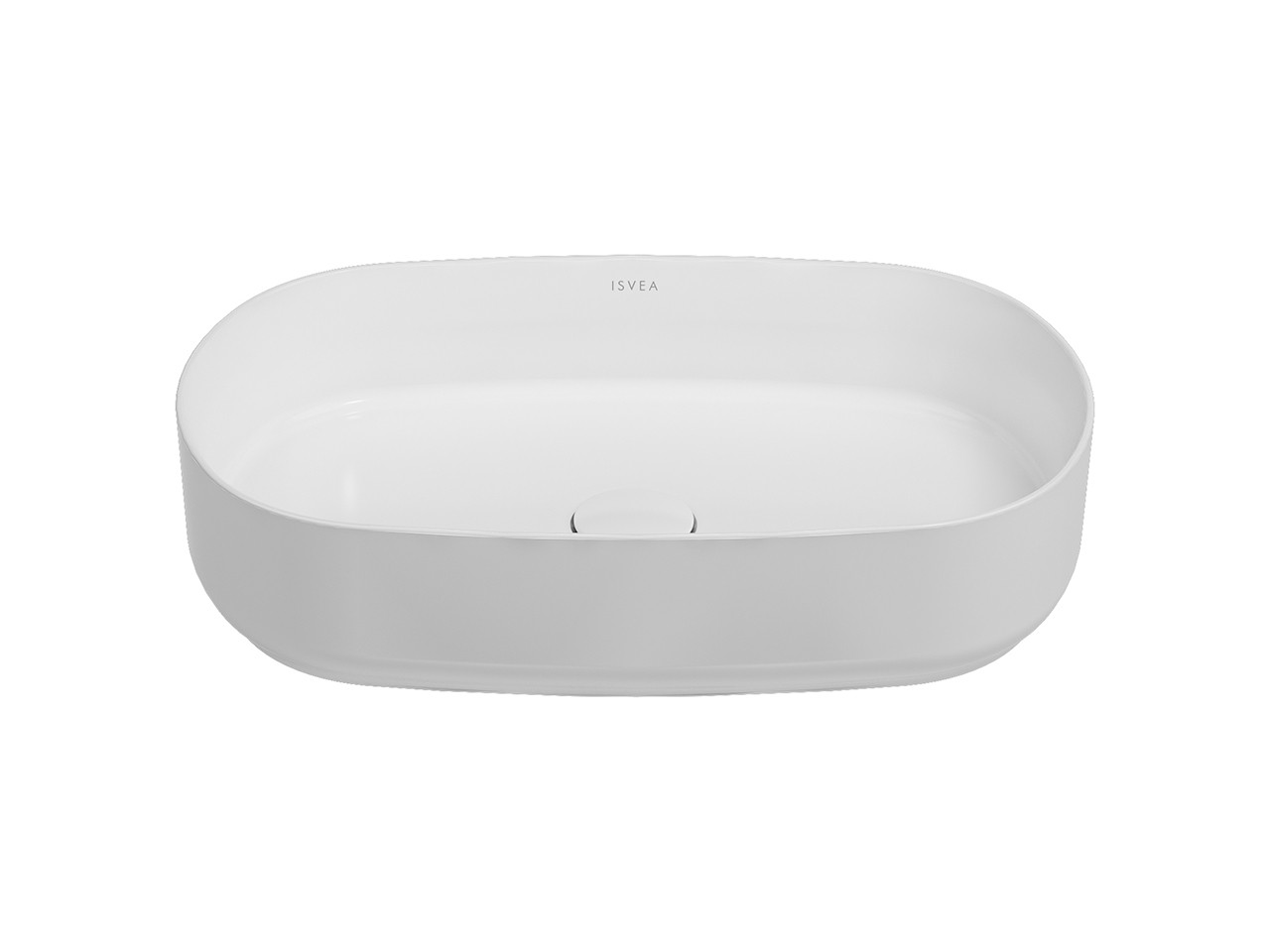 Lavabo da Appoggio Infinity Ellittico 55x36 H12 cm Ceramica Bianco Lucido-70234
