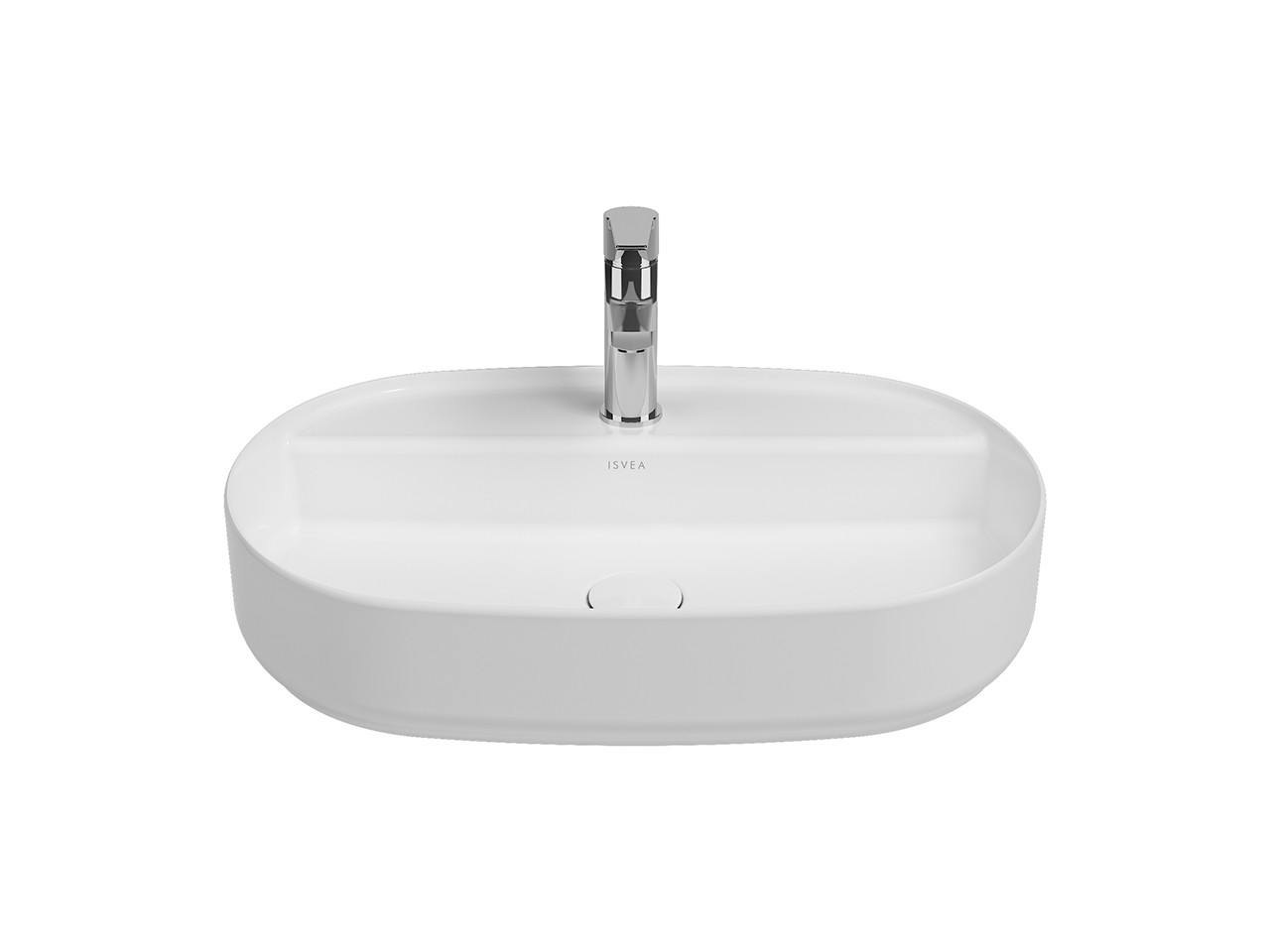 Lavabo da Appoggio Infinity Ovale 60x40 H12 cm Ceramica Bianco Lucido-70235