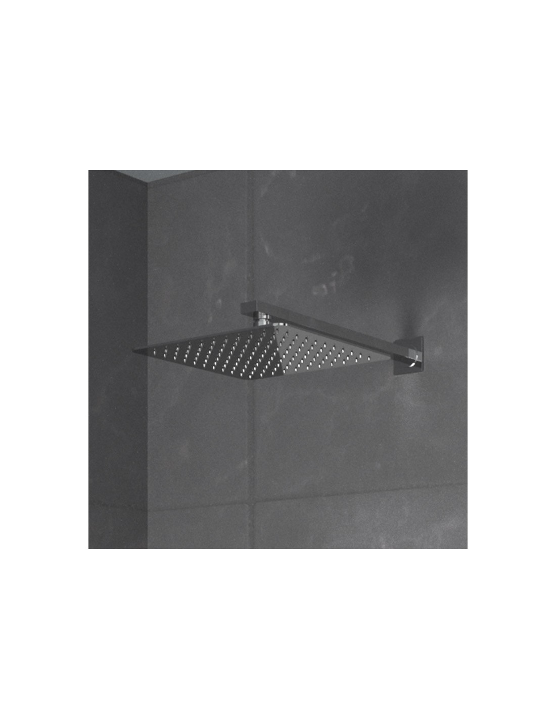 Io Rubinetteria by GME - Braccio a parete + soffione quadrato ultrapiatto 25x25cm