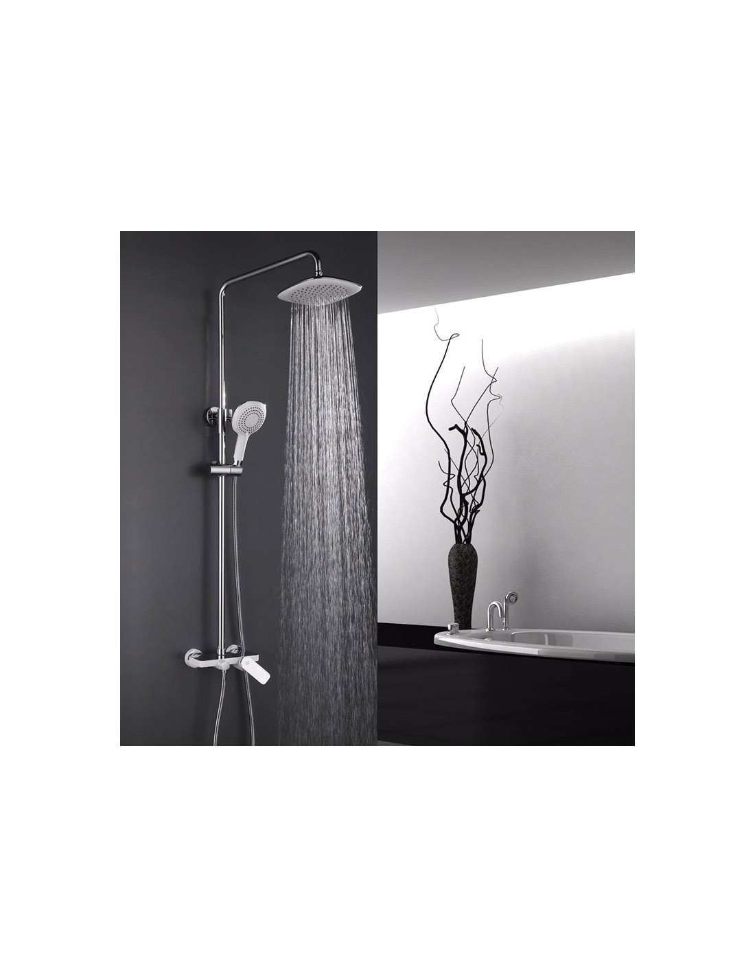 Io Rubinetteria by GME - Cassio Colonna doccia monocomando bianco/cromo - 3039