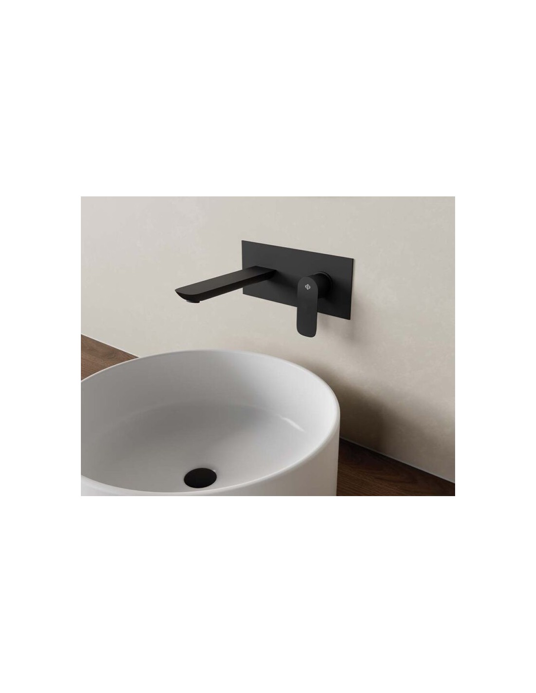 Io Rubinetteria by GME - Cassio miscelatore lavabo a parete Nero opaco - 3049