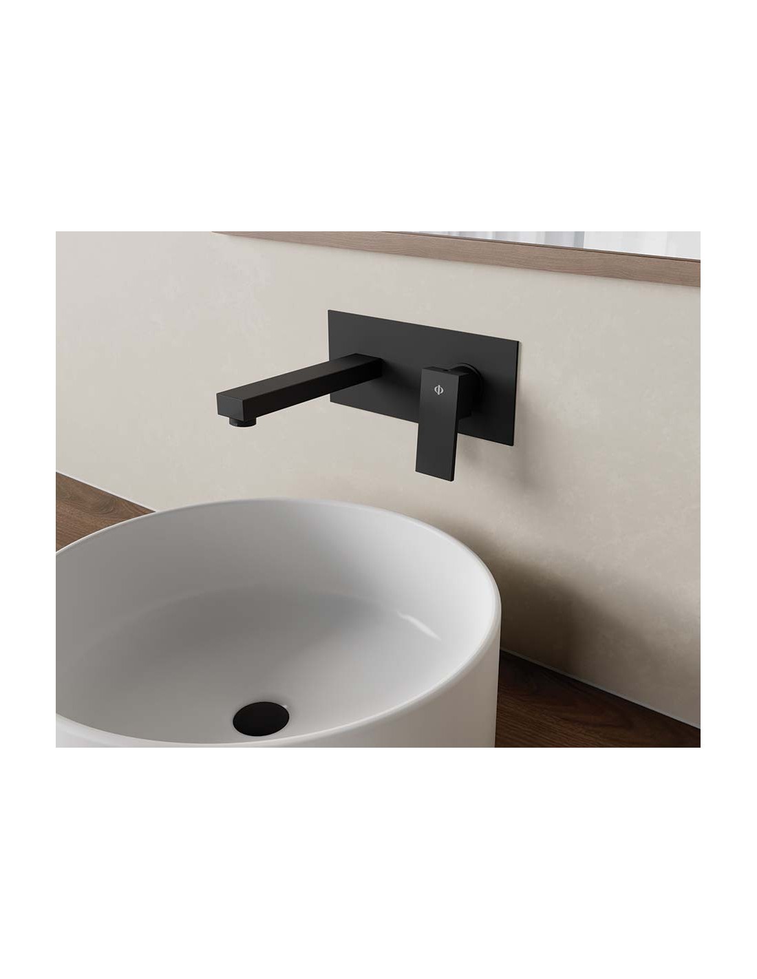 Io Rubinetteria by GME - Orion miscelatore lavabo a parete Nero - 3029