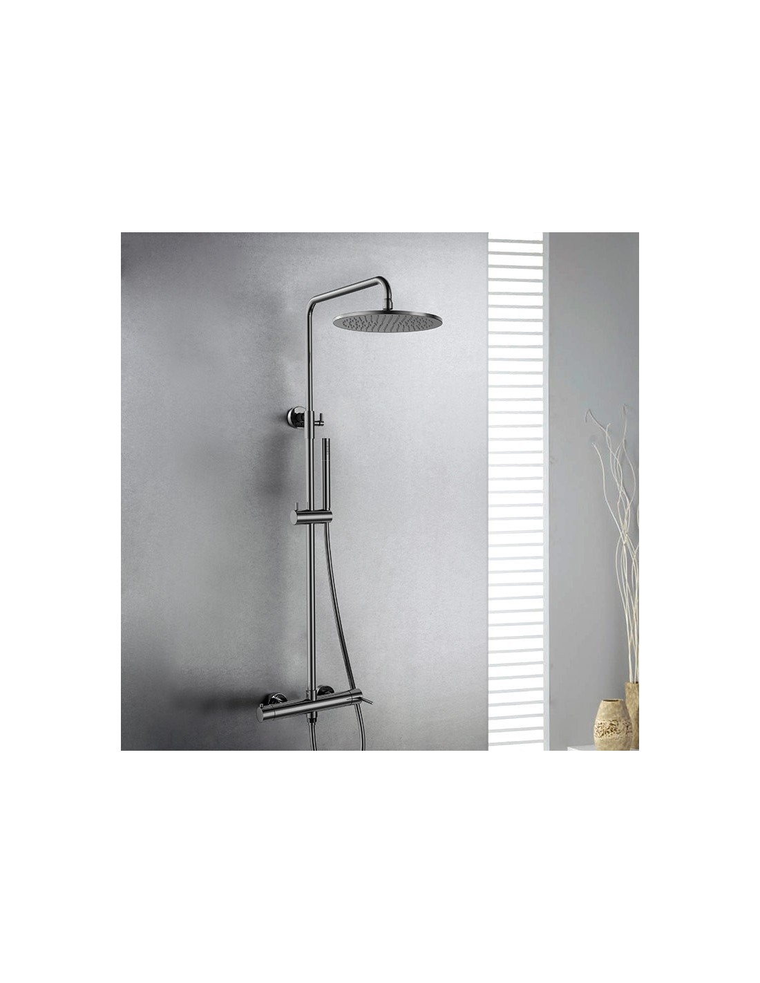 Io Rubinetteria by GME - Round Colonna doccia monocomando Titanio PVD - 3098