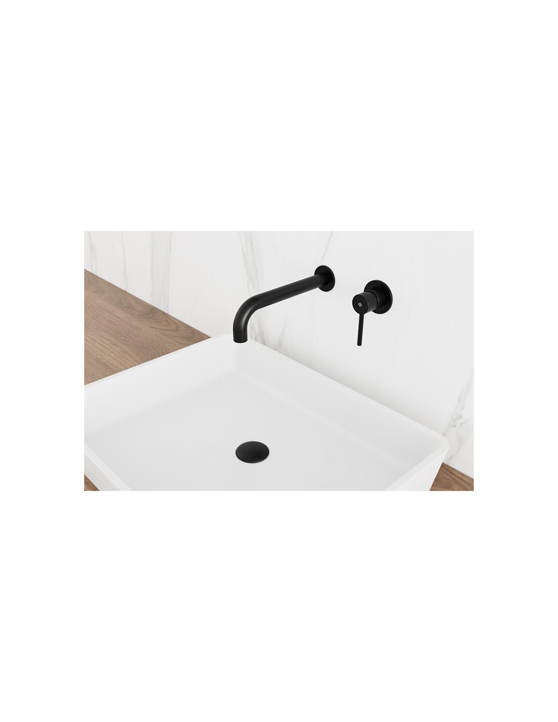 Io Rubinetteria by GME - Sirio miscelatore lavabo a parete nero - 3190NG