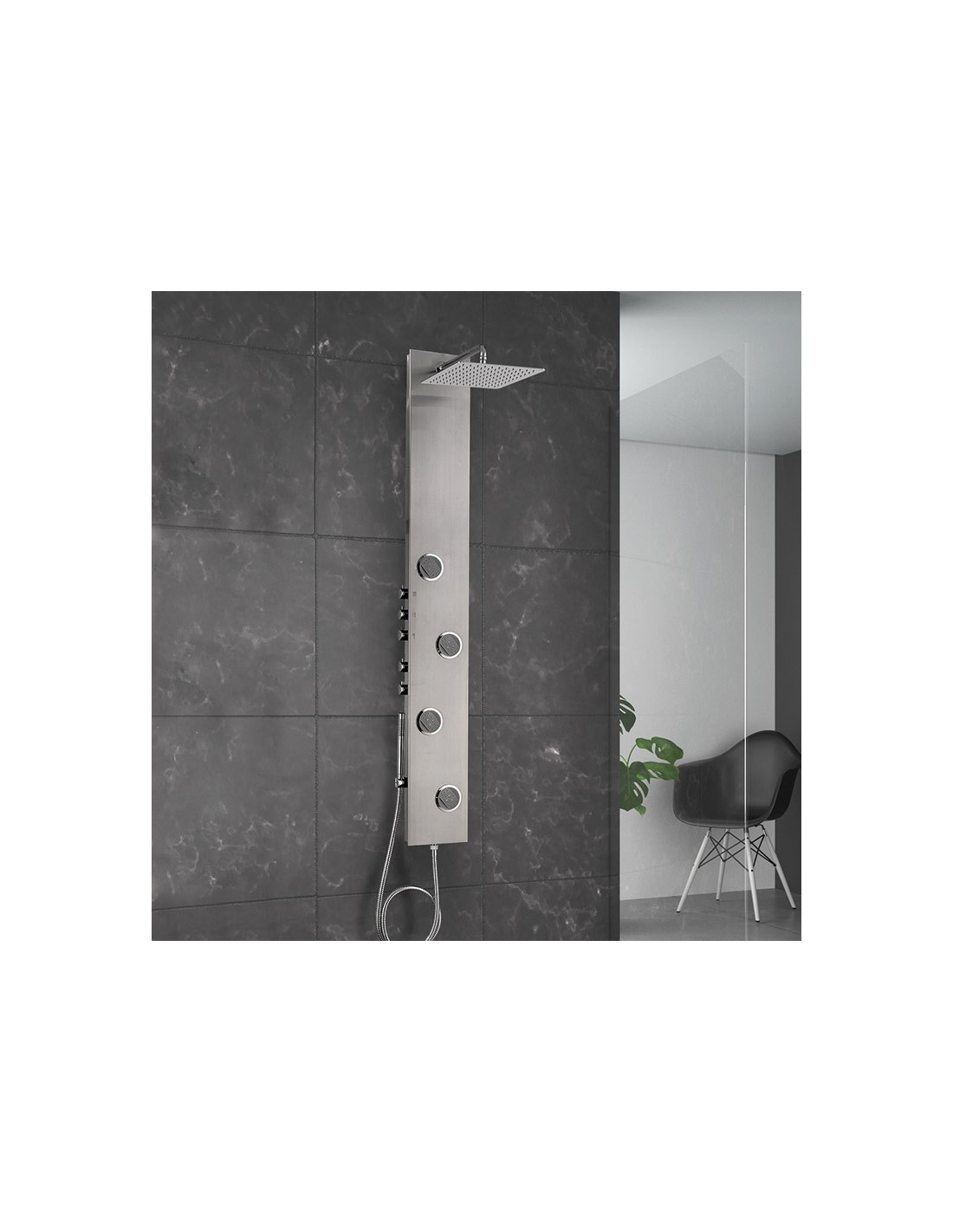 Io Rubinetteria by GME - Sunderland Colonna doccia monocomando acciaio inox - 0506