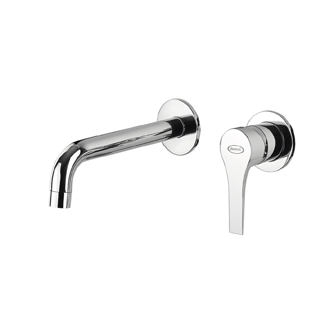 Miscelatore Lavabo a Parete Senza Piastra Bocca Di Erogazione 20 Cm Jacuzzi Rubinetteria "Moonlight" Cromo Lucido