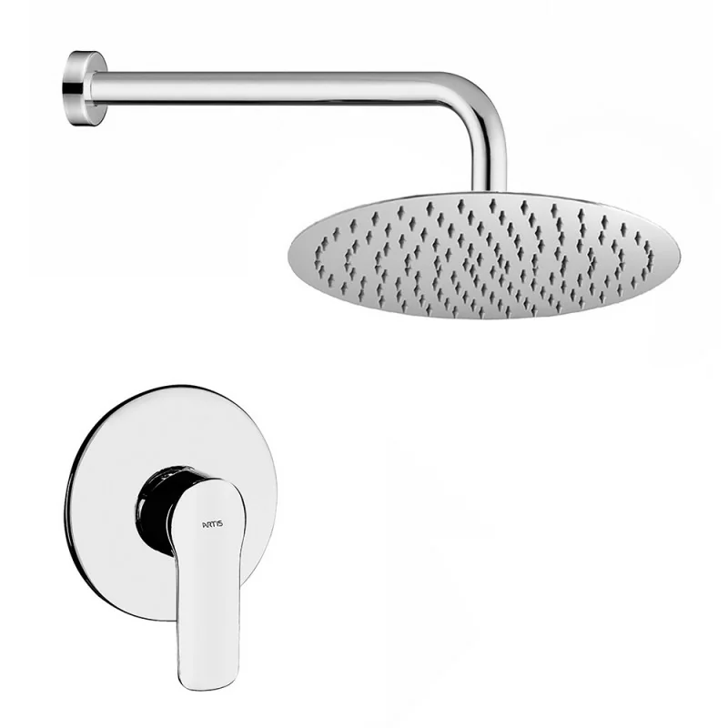 Kit doccia incasso con soffione 20 tondo slim in acciaio Punta+