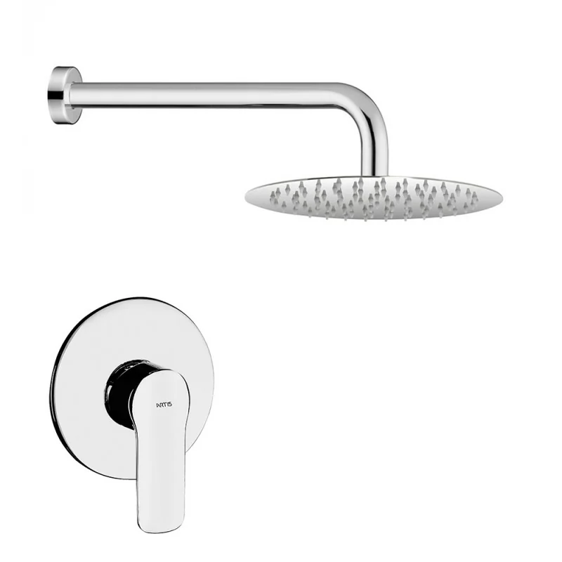 Kit doccia incasso con soffione tondo in acciaio inox Punta+