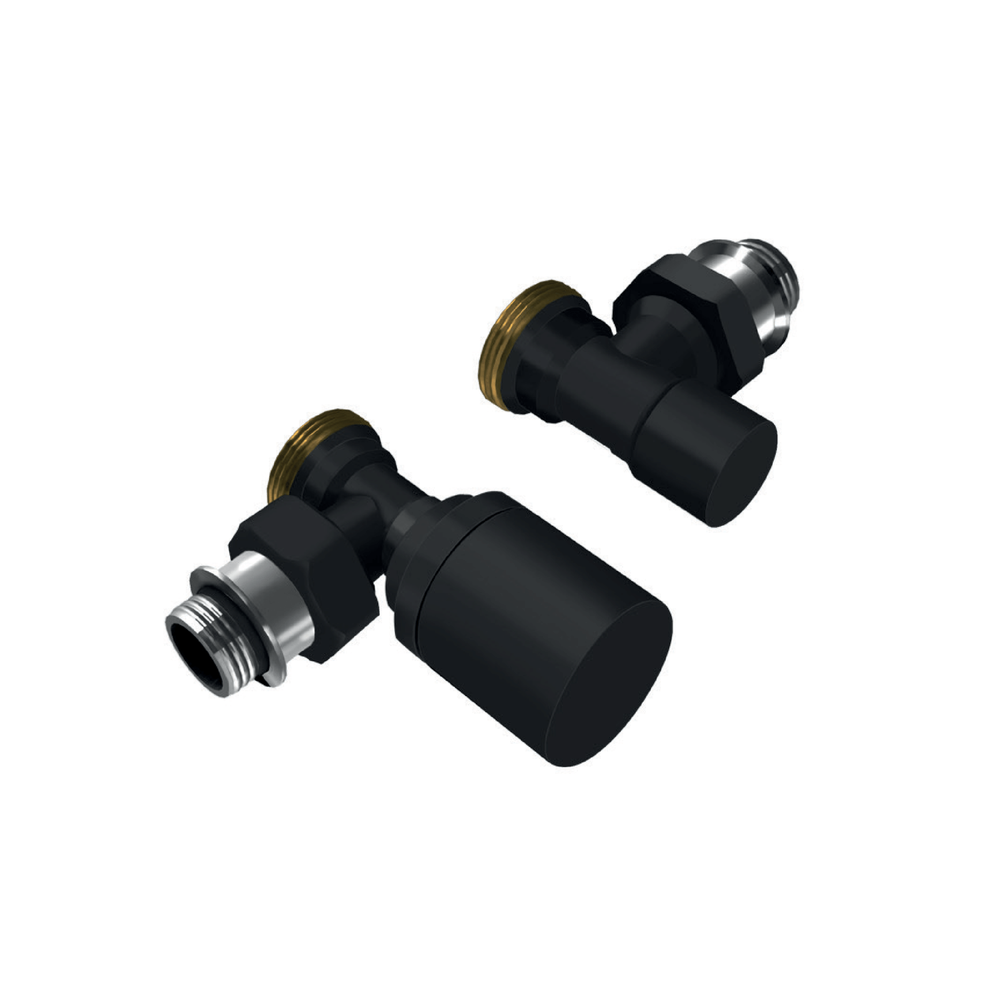 Kit Valvola e Detentore Termostatizzabile Ercos Nero Opaco