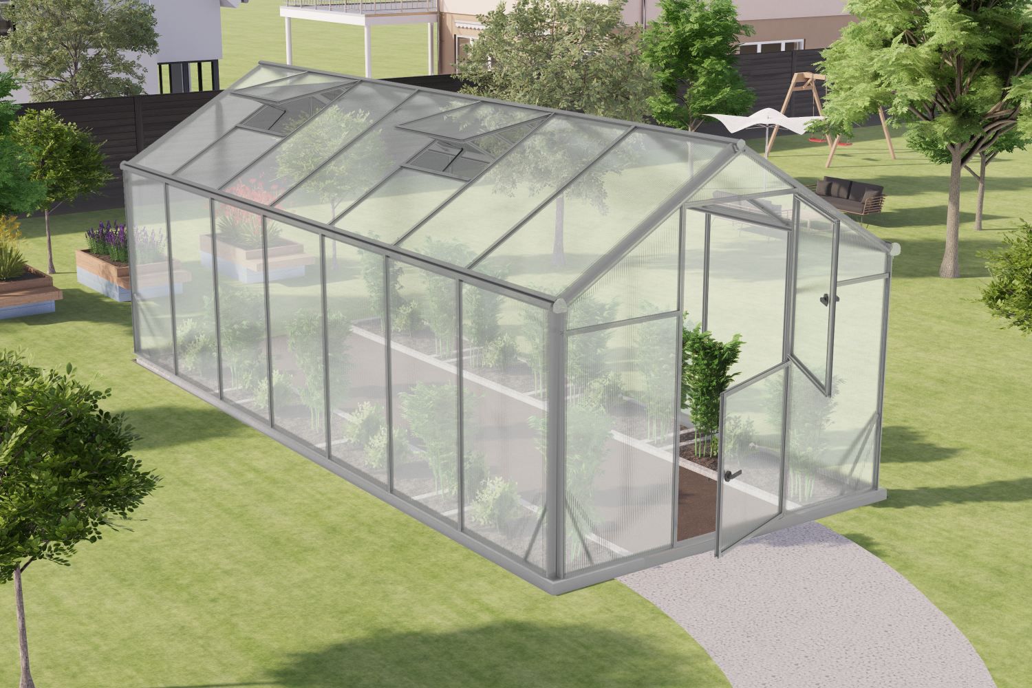 Serra Endivie L11, lastra in policarbonato alveolare 6 mm, superficie: 11,00 m² - 500 x 220 cm (l x p)