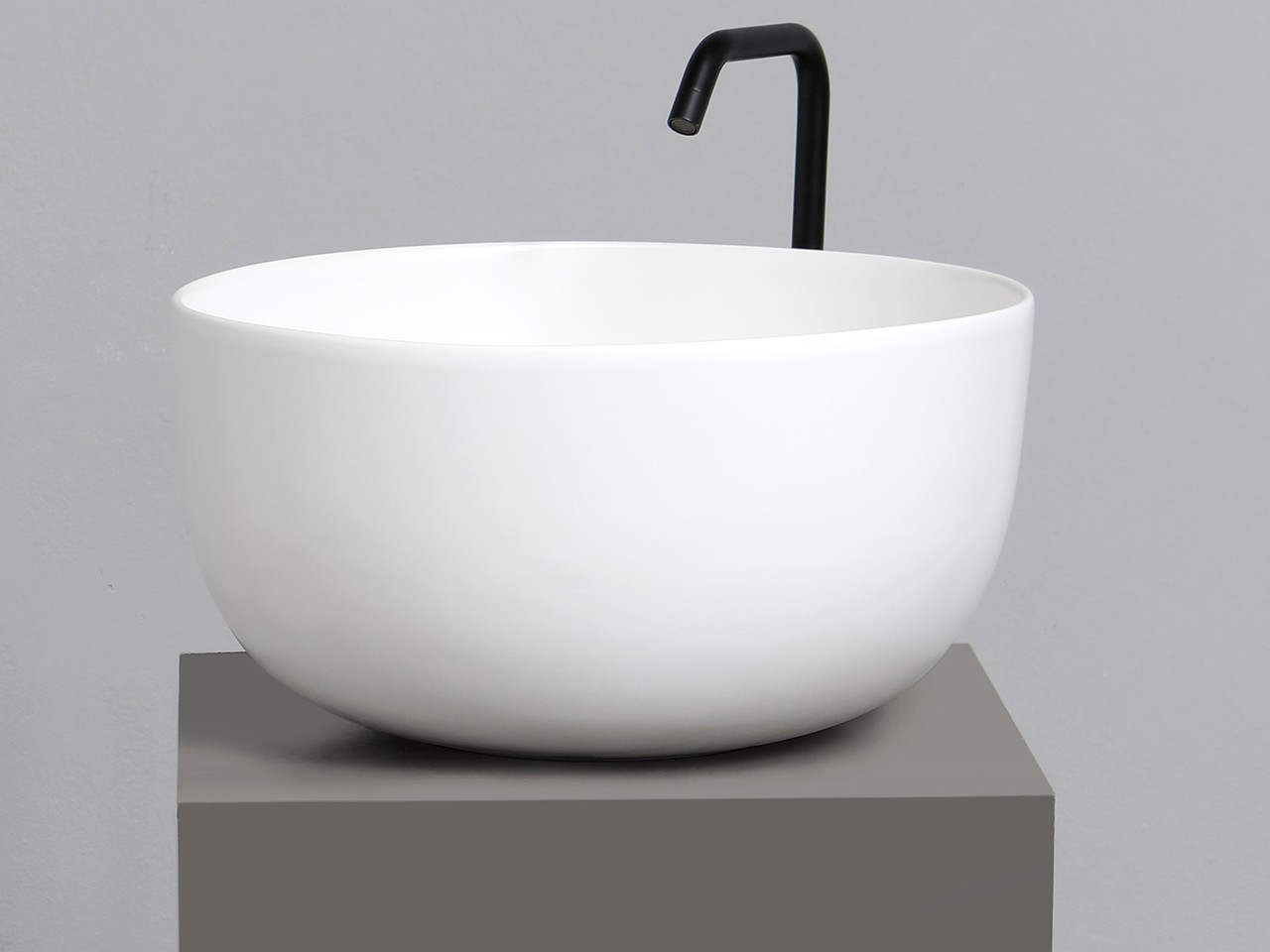 Lavabo da Appoggio Dome Ø44 H27 in Ceramica Bianco Opaco-63230