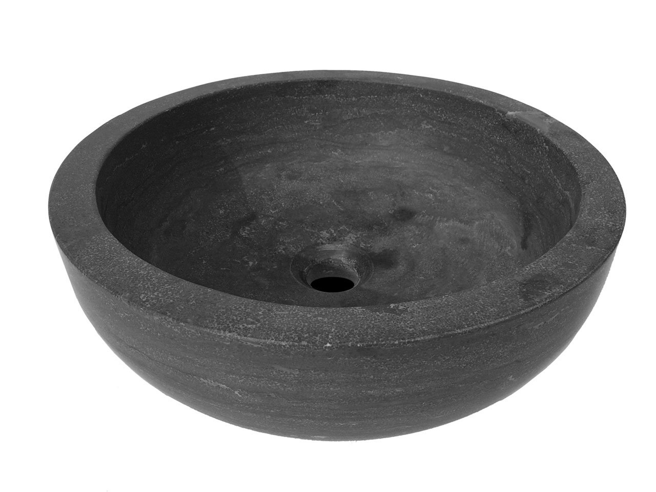Lavabo da Appoggio Purestone Ciotola Ø40Xh14 Pietra Naturale Nero-8934