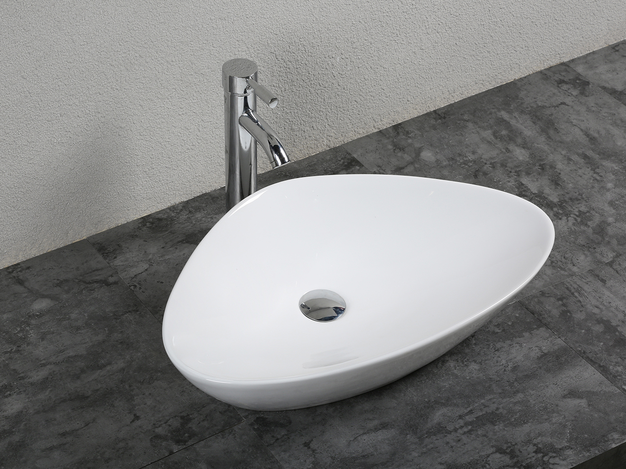 Lavabo da Appoggio Panaro 59x39 H13,5 in Ceramica Bianco Lucido-19460