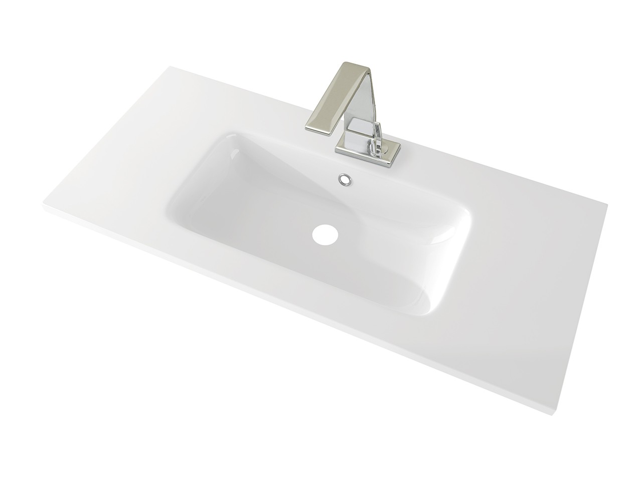 Lavabo Incasso Unitop Classic 101x46 cm Resina Bianco Lucido-67513
