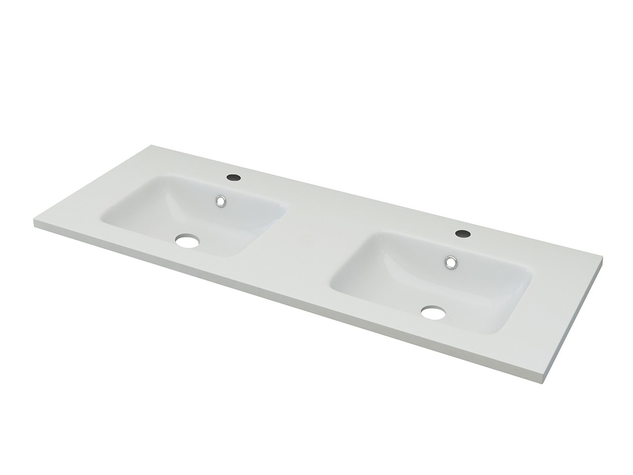 Lavabo Incasso Unitop Classic 2 Vasche 120x46 cm Resina Bianco Lucido-67514
