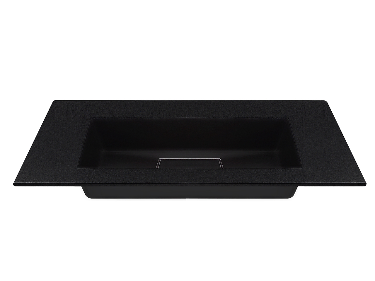 Lavabo Incasso Unitop HIDE PIETRA 100,5x51,5 in Resina Nero Semilucido-66736