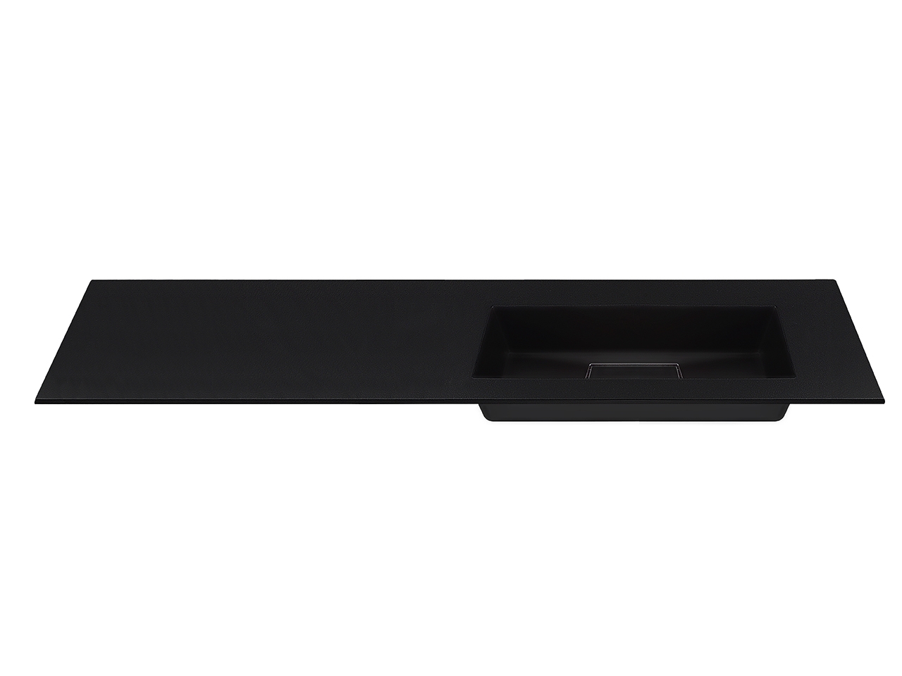 Lavabo Incasso Unitop HIDE PIETRA 170,5x51,5 Destro in Resina Nero Semilucido-66737