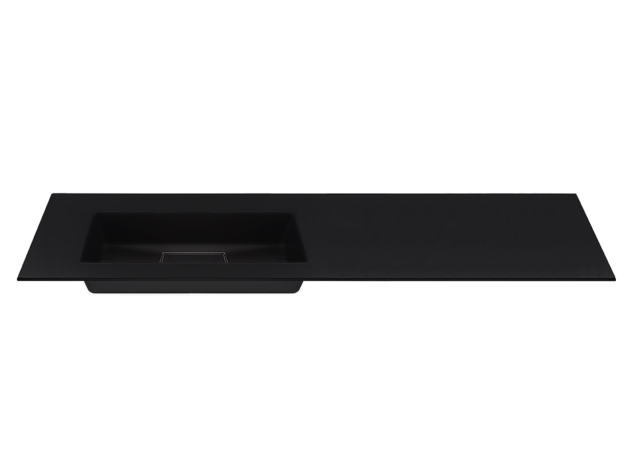 Lavabo Incasso Unitop HIDE PIETRA 170,5x51,5 Sinistro in Resina Nero Semilucido-66738