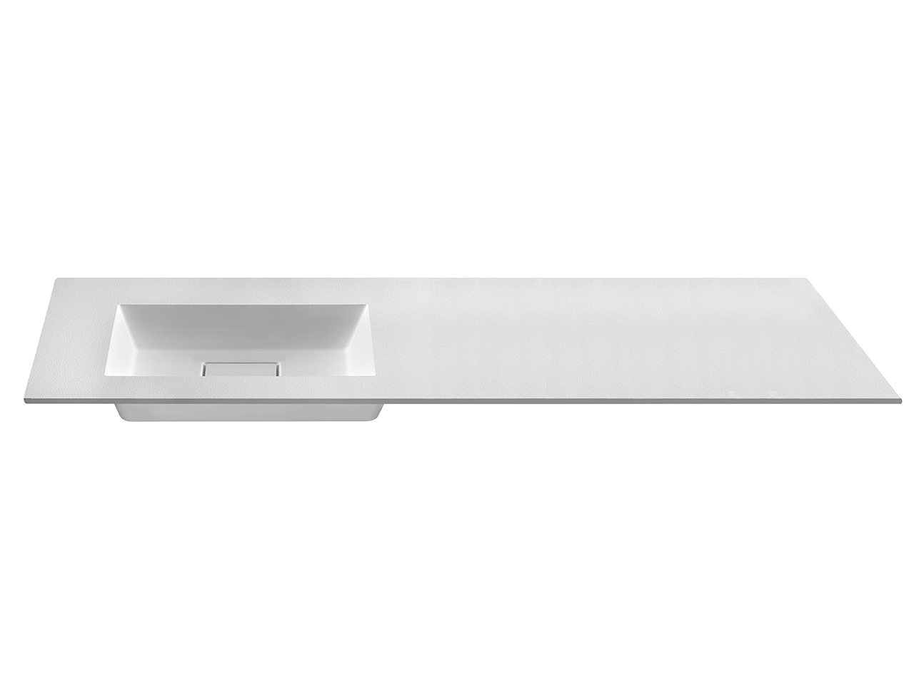 Lavabo Incasso Unitop HIDE PIETRA 180,5x51,5 Sinistro in Resina Bianco Semilucido-66752