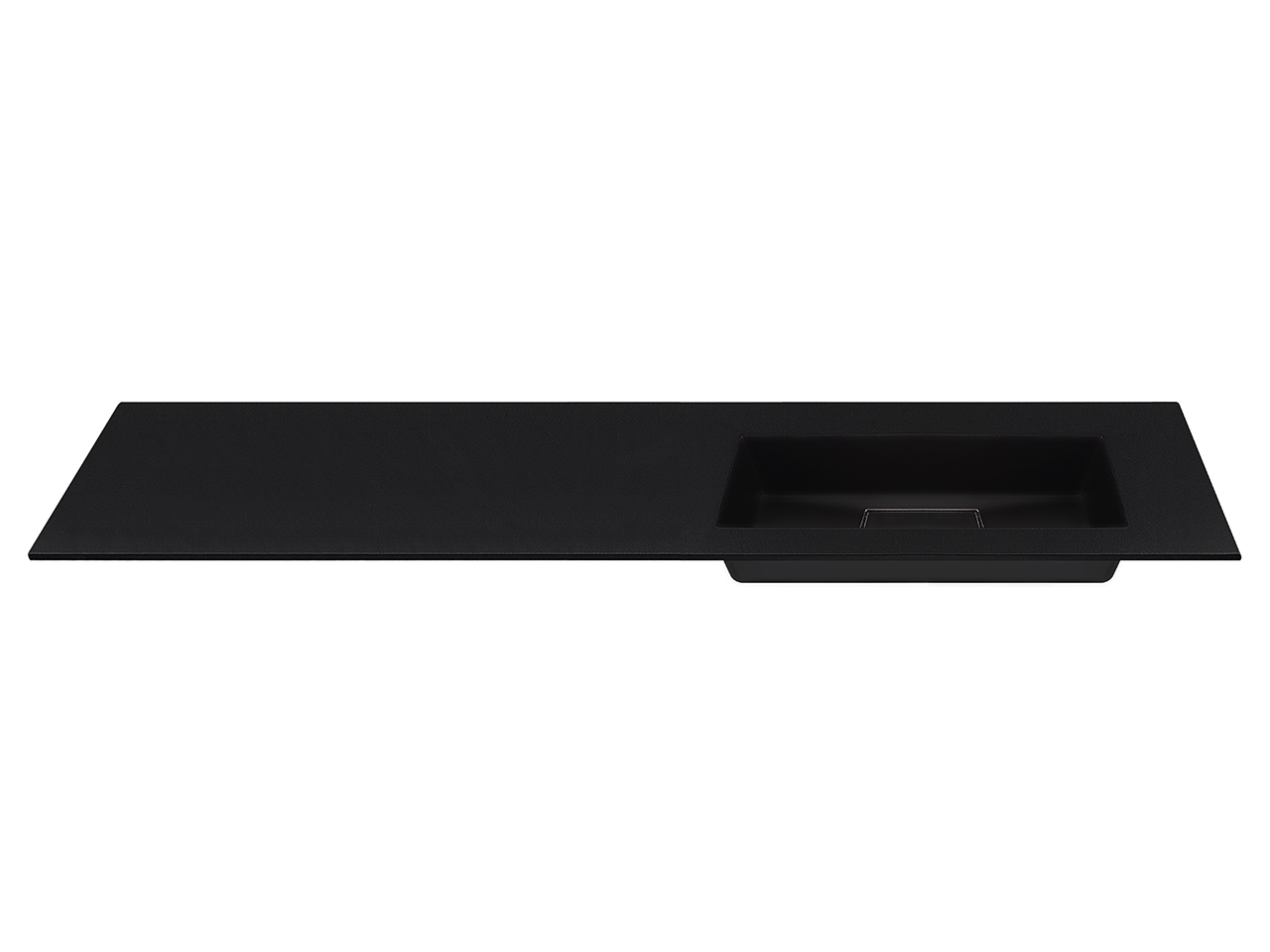 Lavabo Incasso Unitop HIDE PIETRA 190,5x51,5 Destro in Resina Nero Semilucido-66763
