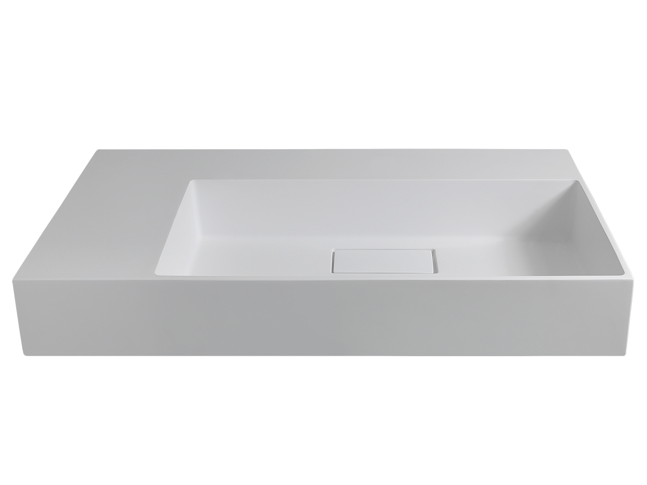 Lavabo Unitop Quadro 100x48 cm Vasca Destra in Resina Bianco Opaco-65724