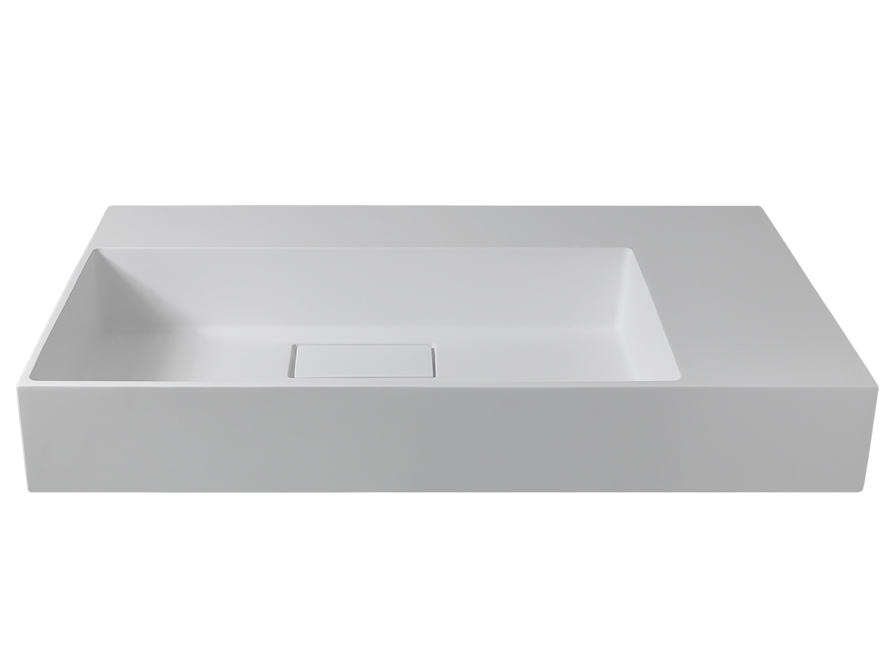 Lavabo Unitop Quadro 100x48 cm Vasca Sinistra in Resina Bianco Lucido-65723