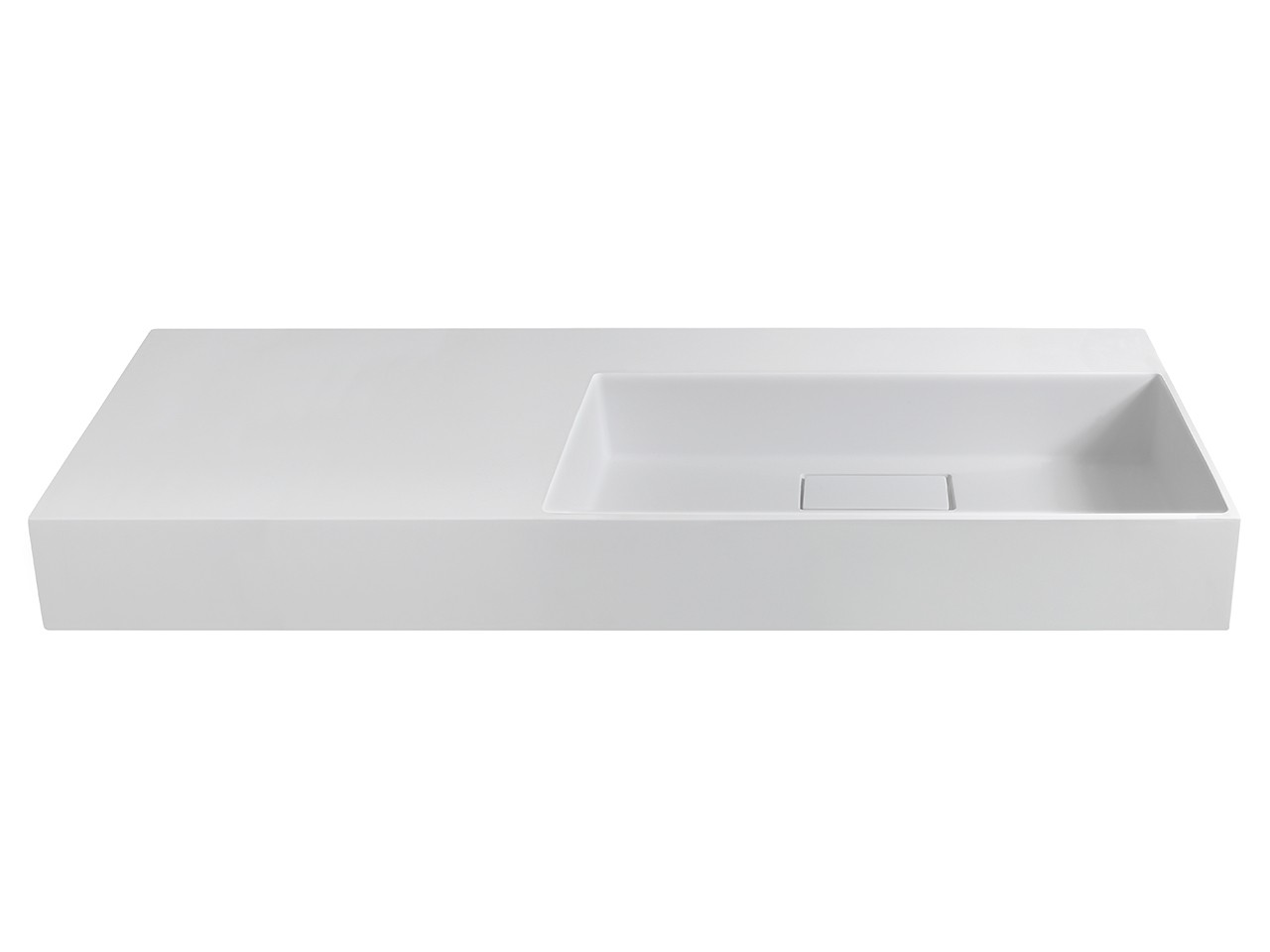 Lavabo Unitop Quadro 120x48 cm Vasca Destra in Resina Bianco Lucido-67941