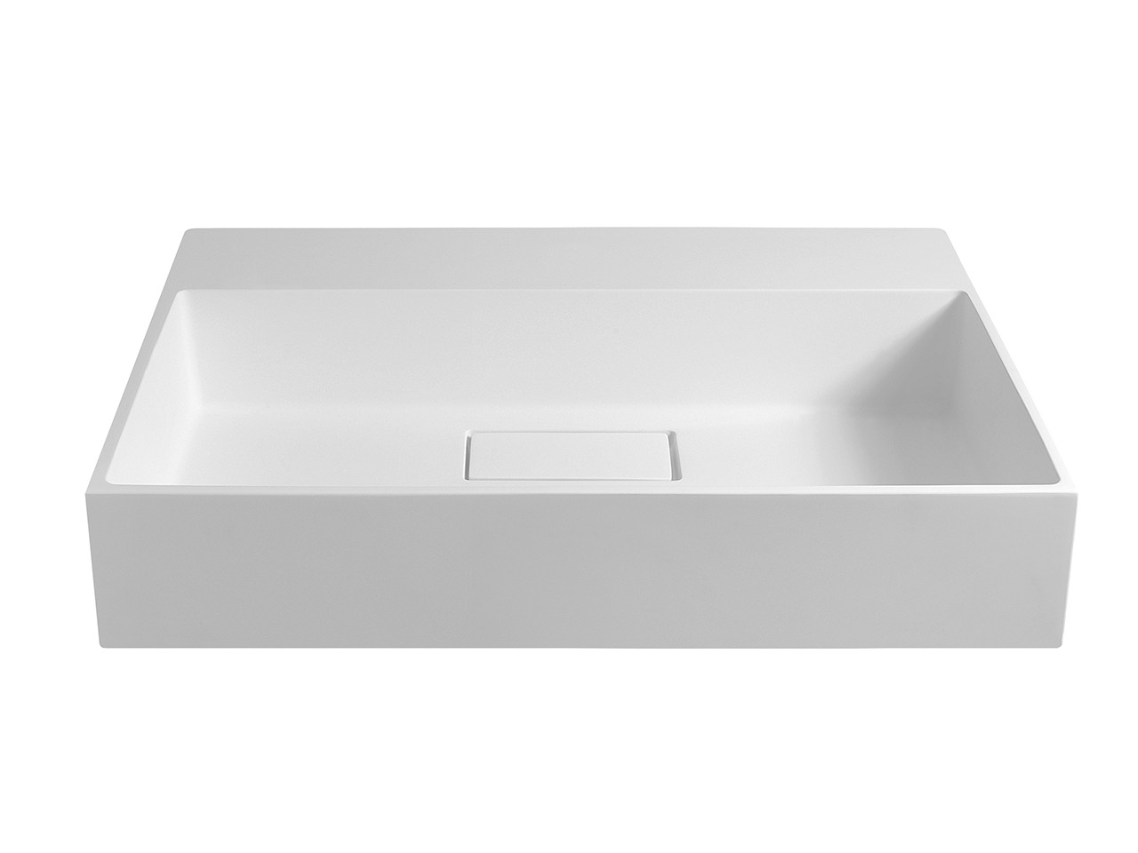 Lavabo Unitop Quadro 70x48 cm Vasca Centrale in Resina Bianco Lucido-67938