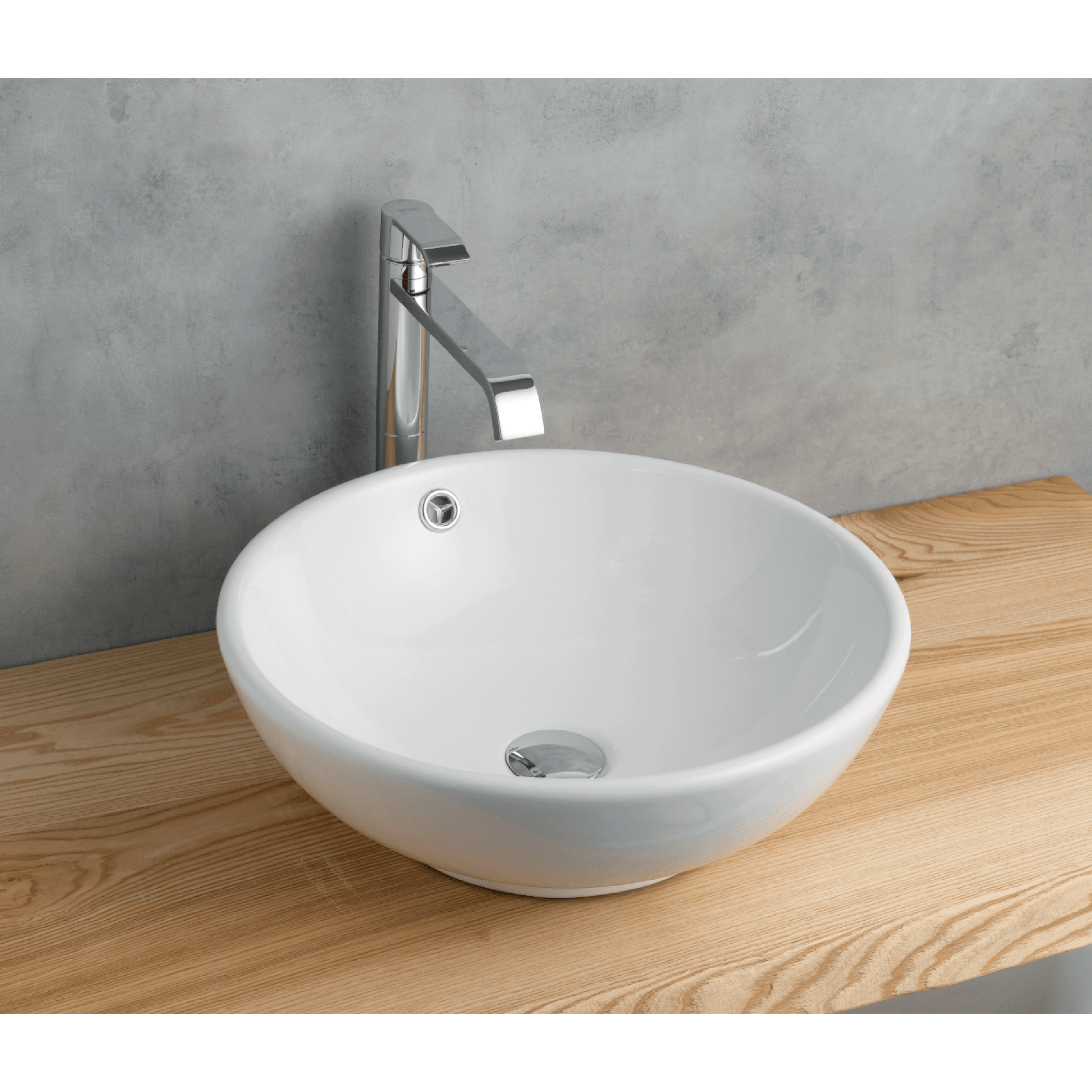 Lavabo D'Appoggio 42 Cm "Boston" Bianco Lucido