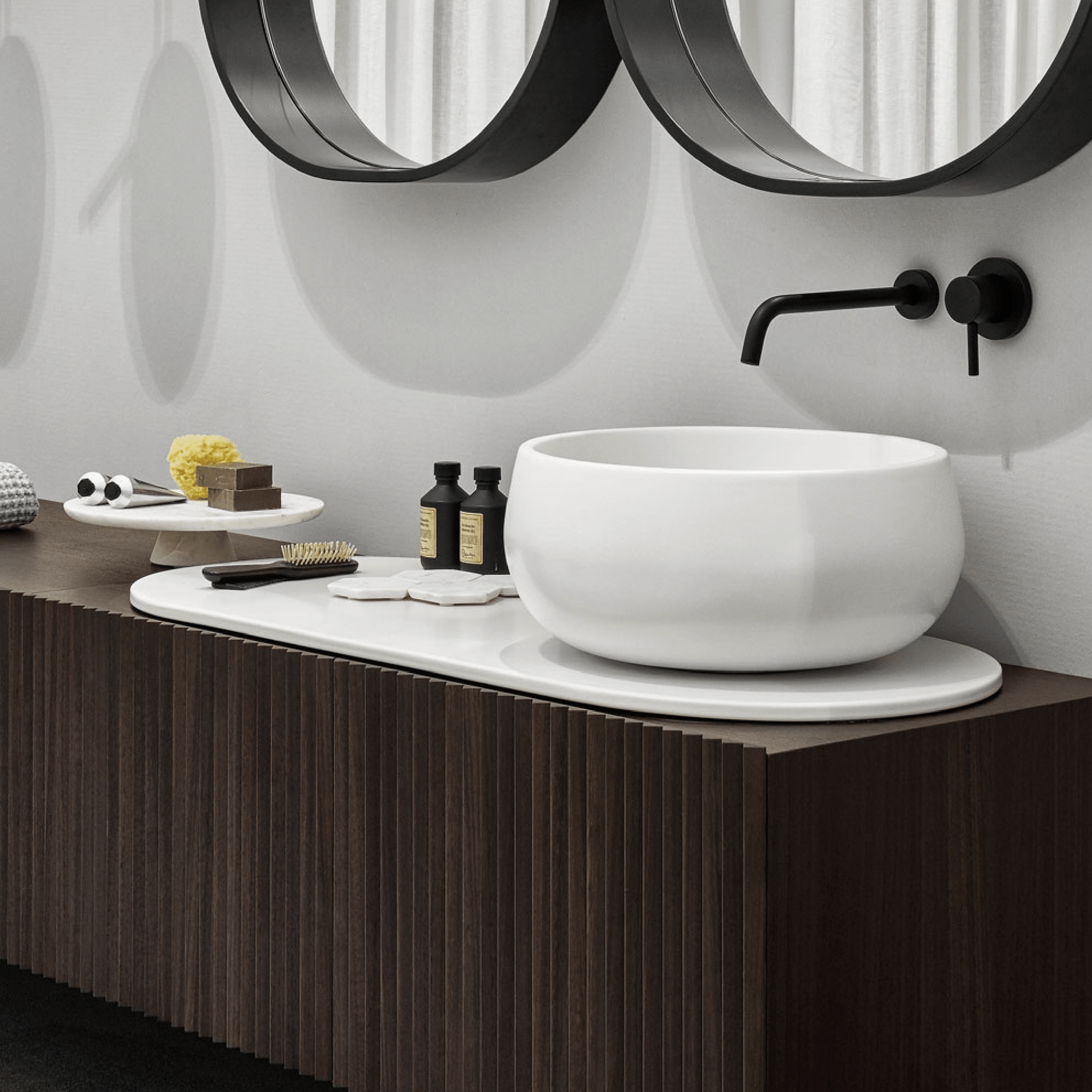 Lavabo D'Appoggio 43 Cm Ceramica Cielo "Tino" Bianco Lucido