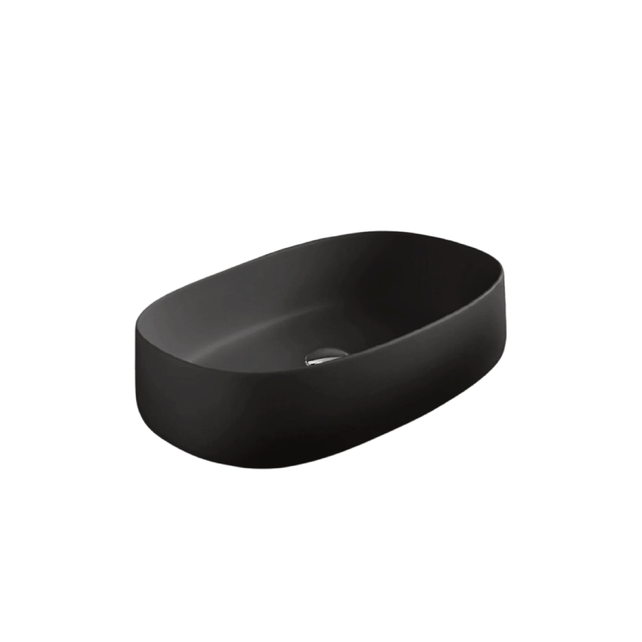 Lavabo D'Appoggio 55x35 Cm The ArtCeram "Cognac" Nero Opaco