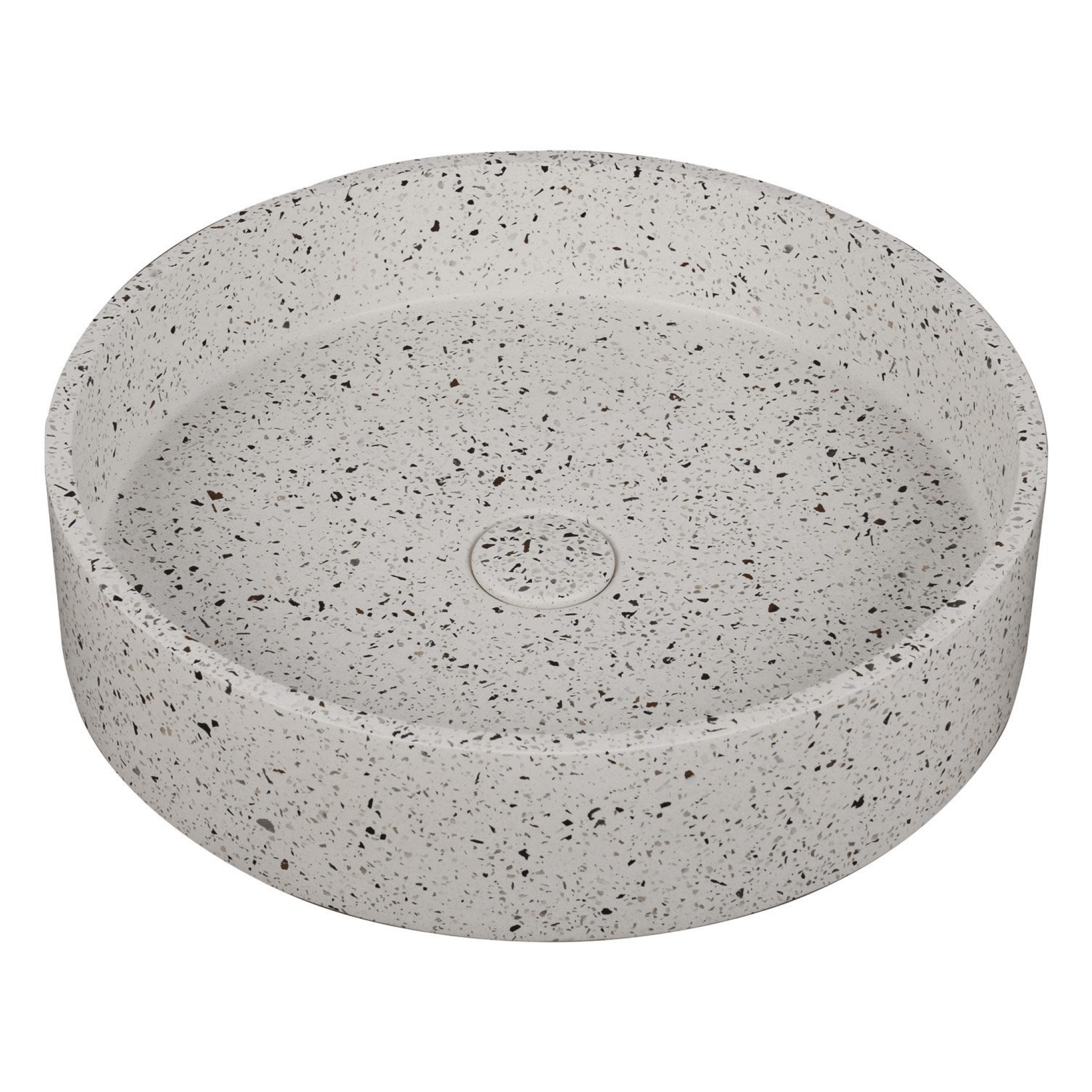 Lavabo D'Appoggio 42,5 Cm Con Piletta Di Scarico Karag "Elpis" Stracciatella