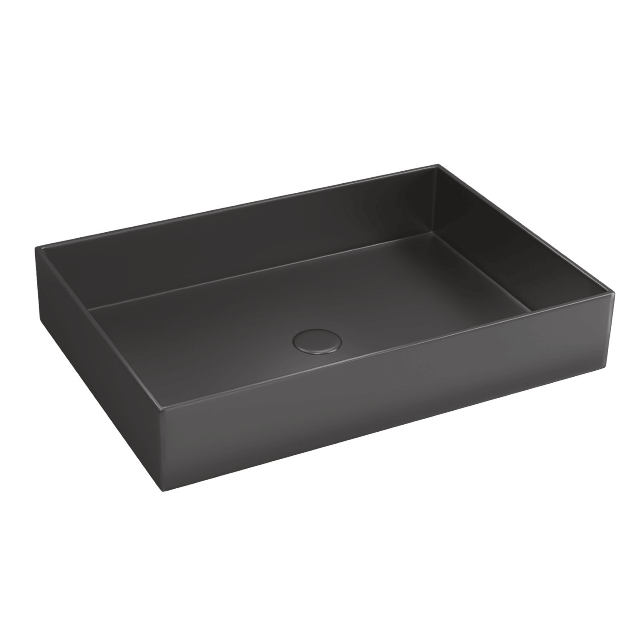Lavabo D'Appoggio 55x38 Cm Con Piletta Di Scarico Karag "Saturn" Gun Metal
