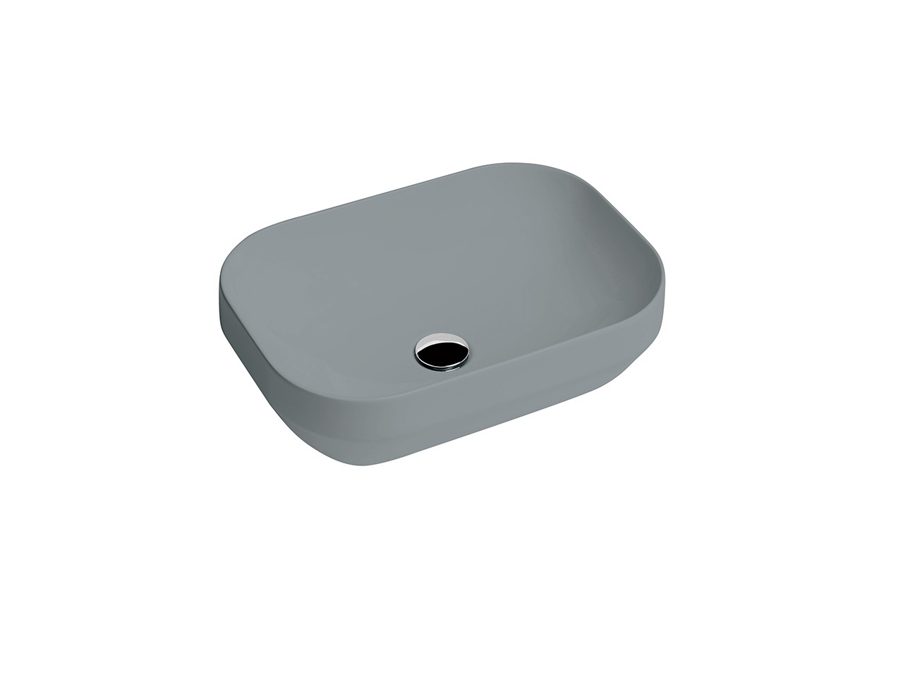 Lavabo da Appoggio Decus Rettangolare 50 cm in Ceramica Grigio Opaco-68912