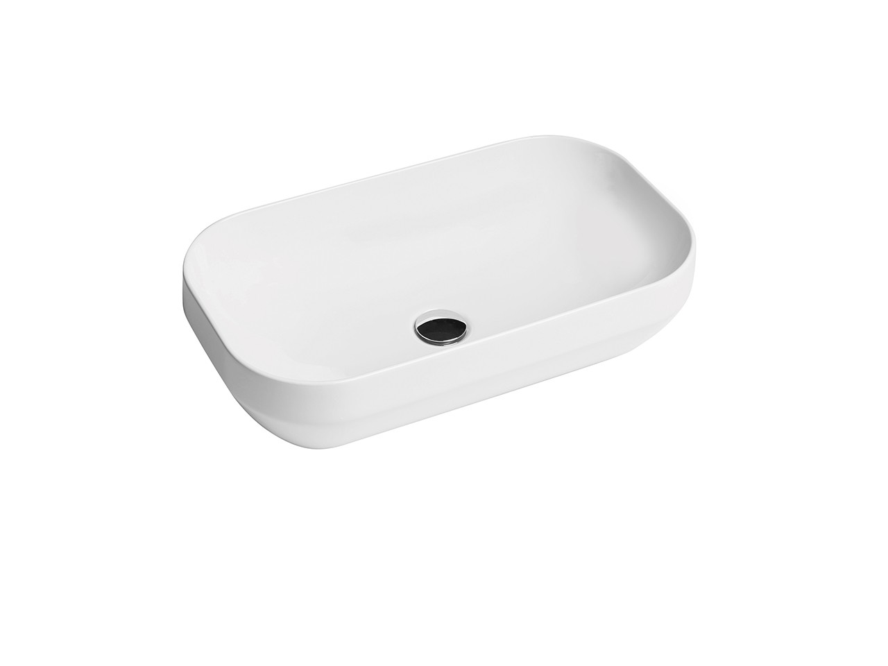 Lavabo da Appoggio Decus Rettangolare 60 cm in Ceramica Bianco Opaco-68915