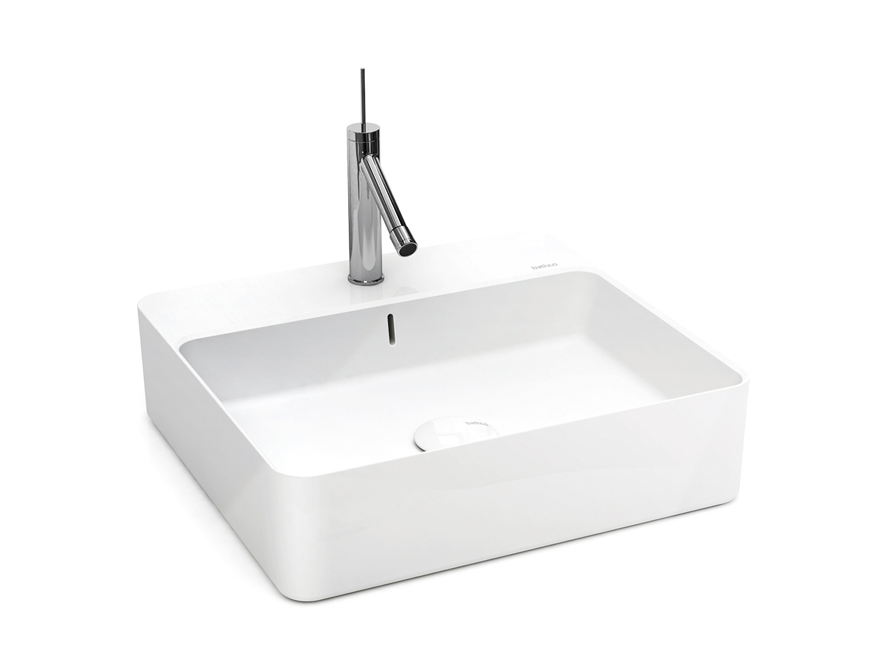 Lavabo Sospeso/Appoggio Design Santona 45X42X13 in Ceramica Lucido Bianco-21698