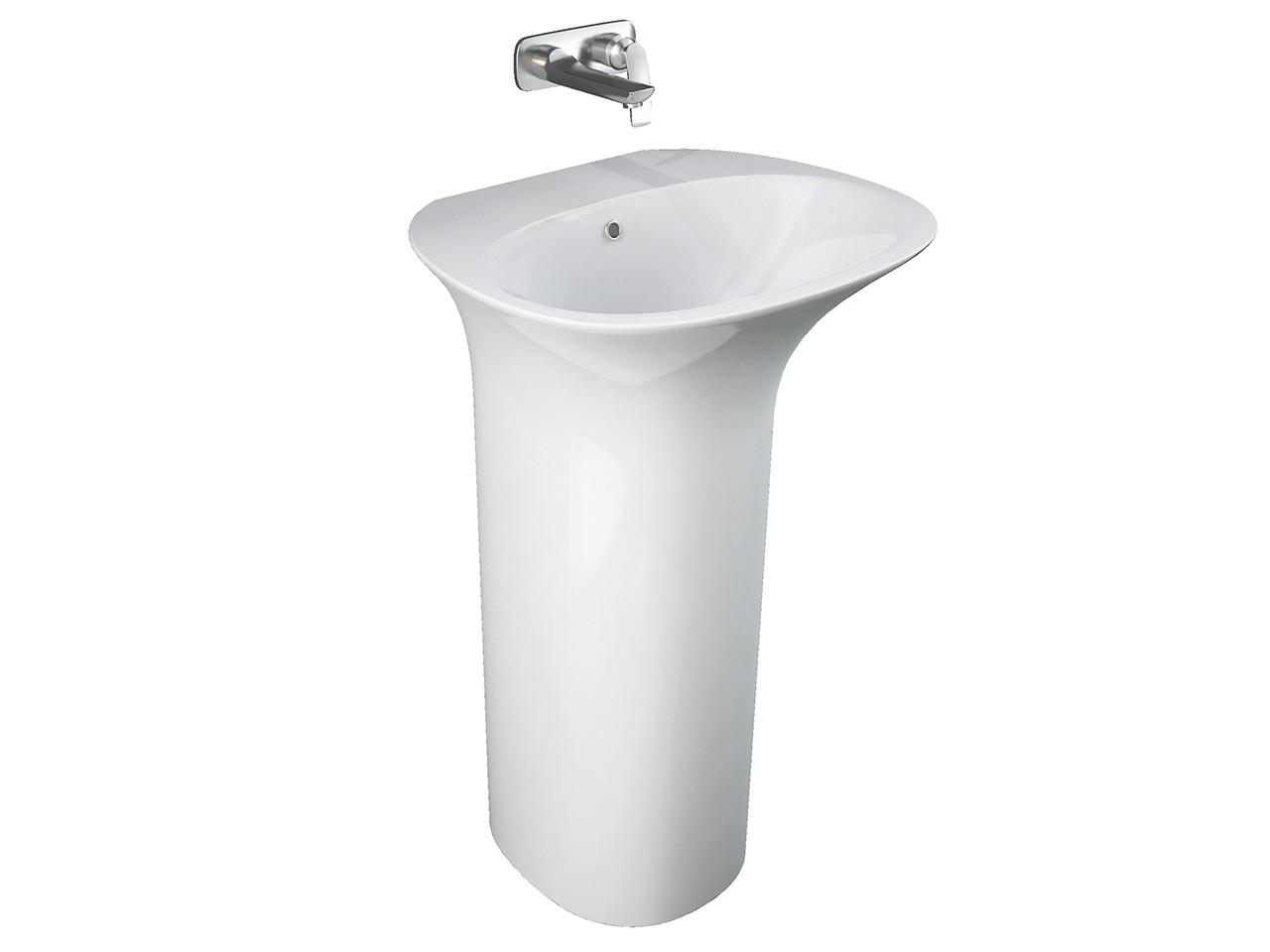 Lavabo Freestanding Berlino Senza Foro Miscelatore Bianco-65597