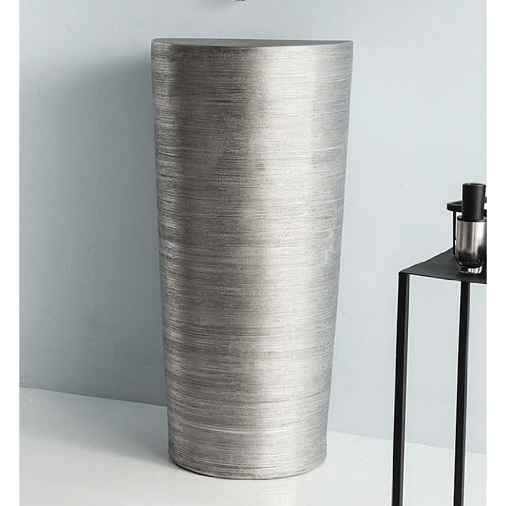 Lavabo Freestanding Con Scarico a Parete 41 Cm Karag "Lingote" Grigio