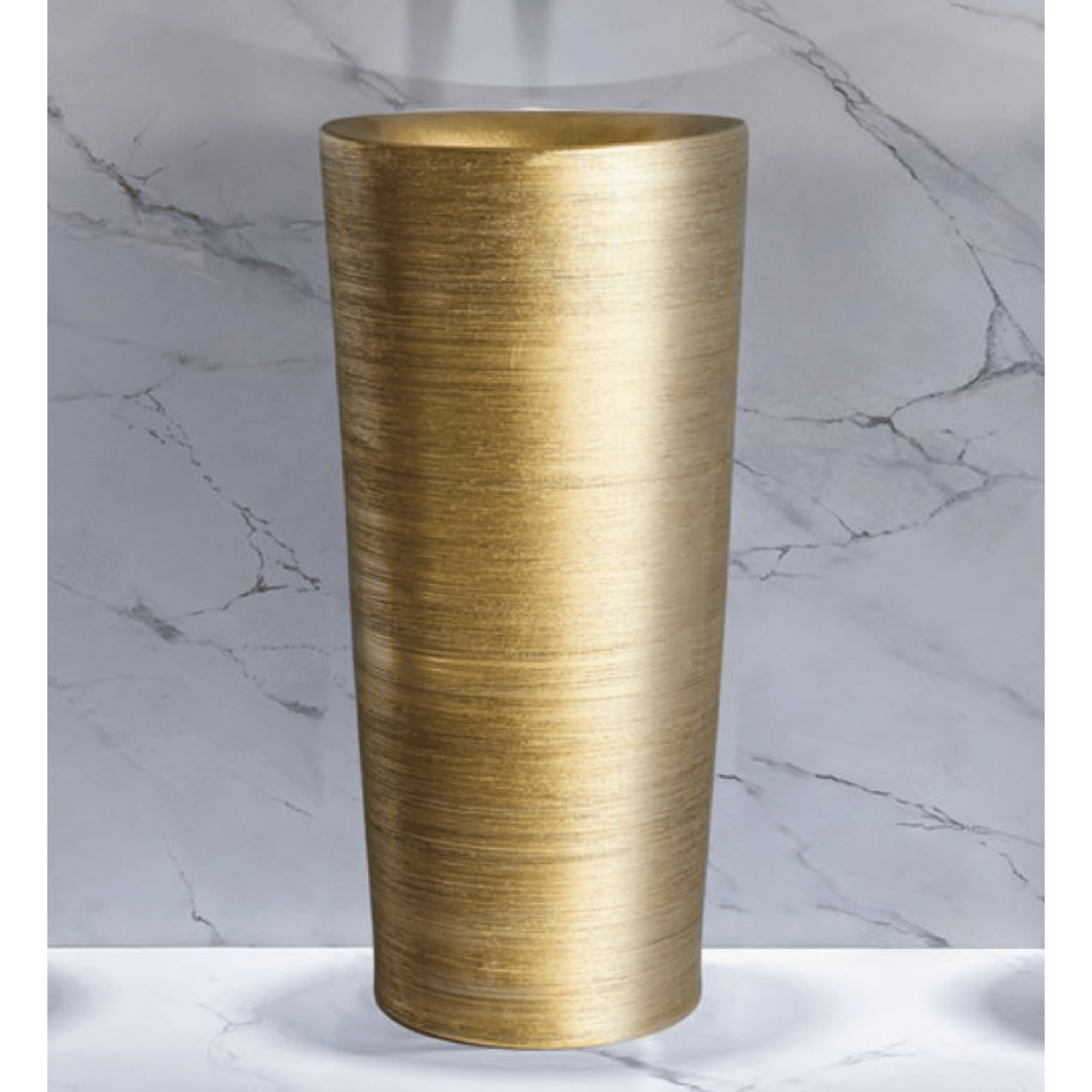 Lavabo Freestanding Con Scarico a Parete 41 cm Rubicer "Lingote" Oro