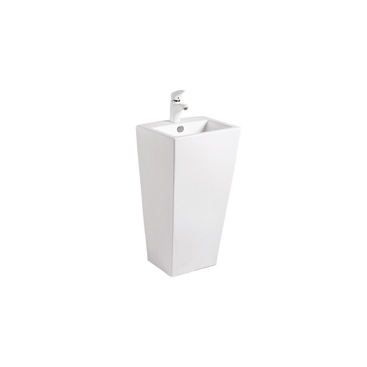 Lavabo Freestanding Con Scarico a Parete 44x38 Cm Karag "Marais" Bianco Lucido