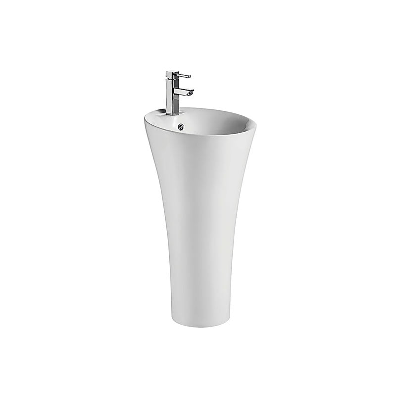 Lavabo Freestanding Con Scarico a Parete 45,5 Cm Karag "Vendome" Bianco Lucido