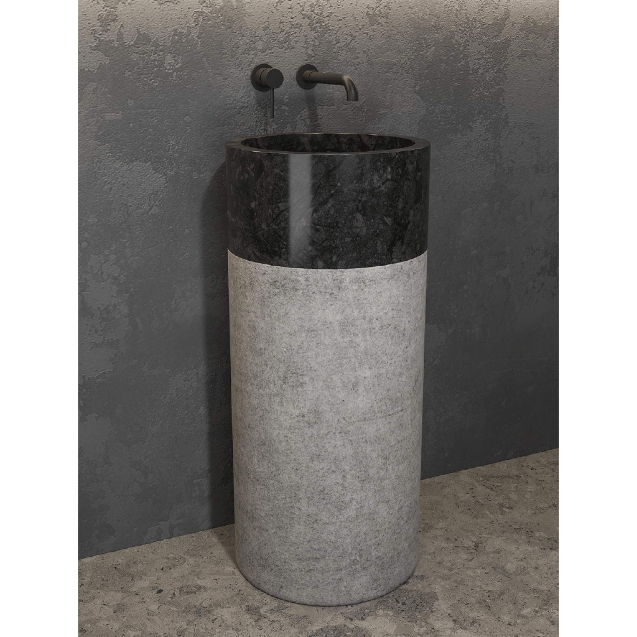 Lavabo Freestanding Con Scarico a Terra 41 Cm Karag "Bora" Nero