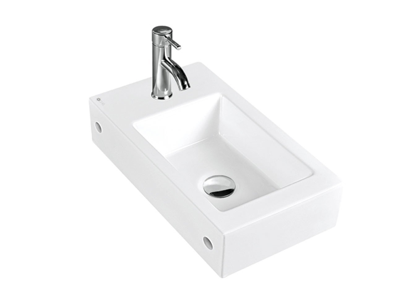 Lavabo Sospeso/Appoggio Merida 46X26,5 H11 in Ceramica Lucido Bianco-15225