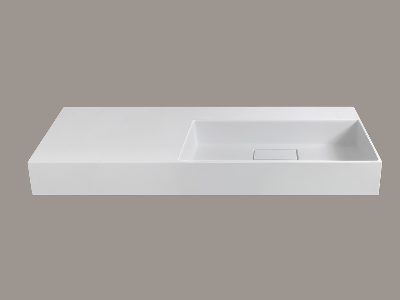 Lavabo Unitop Quadro 120x48 cm Vasca Destra in Resina Bianco Opaco-76535