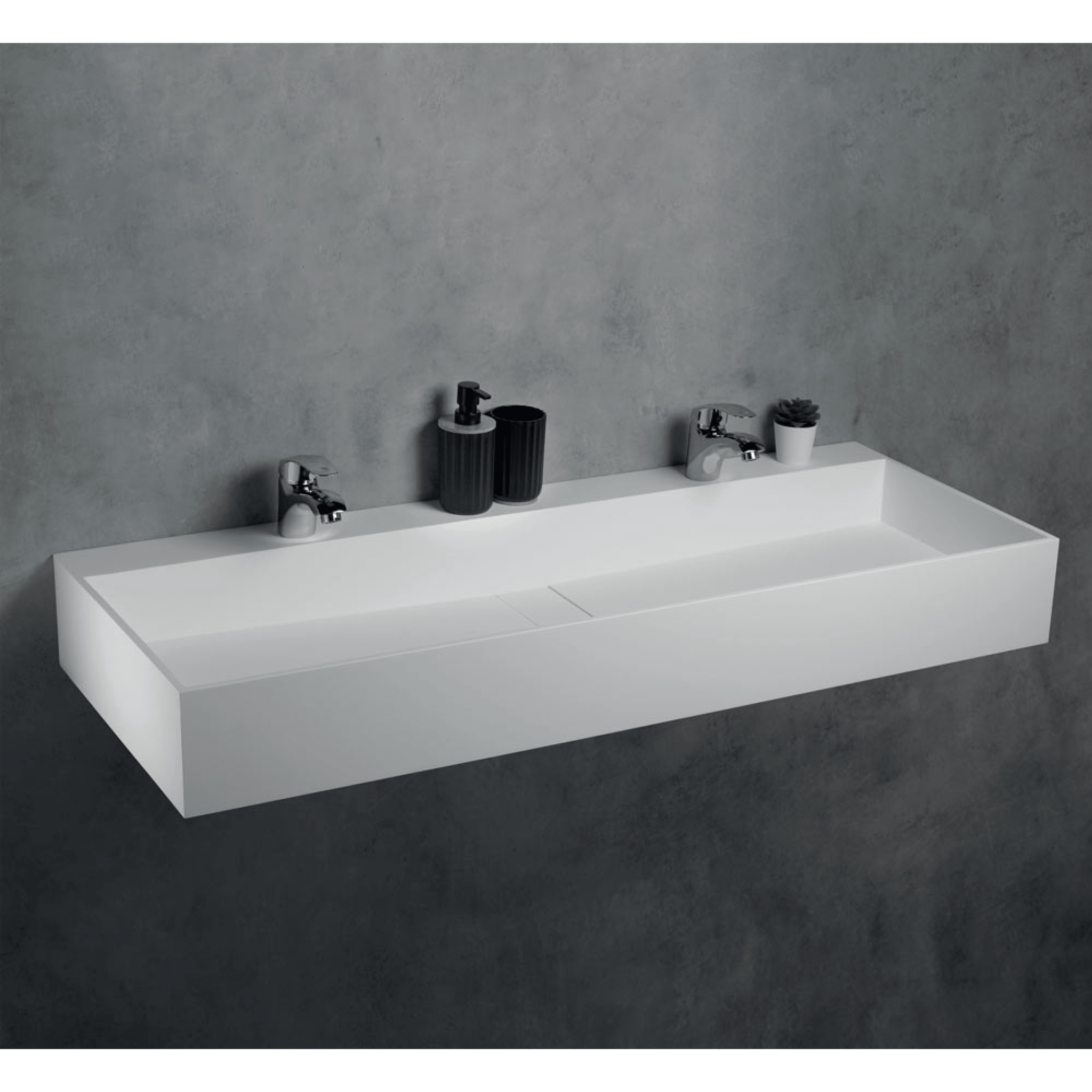 Lavabo Sospeso 120x46 "Marte" Bianco Opaco