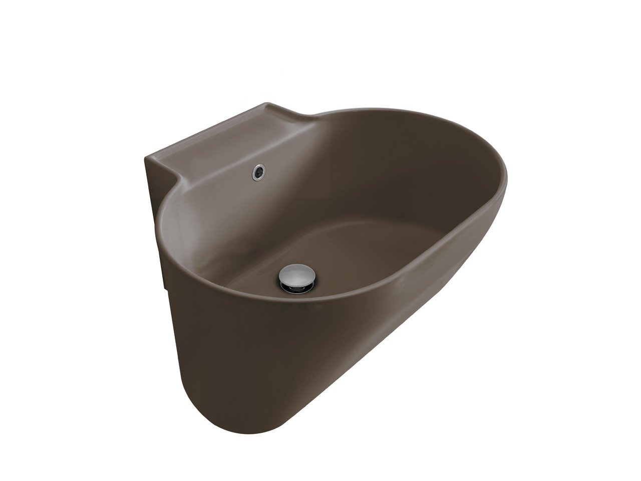 Lavabo Lavatoio Sospeso/Appoggio Tino 60X50Xh.30 in Ceramica Opaco Siena-18086