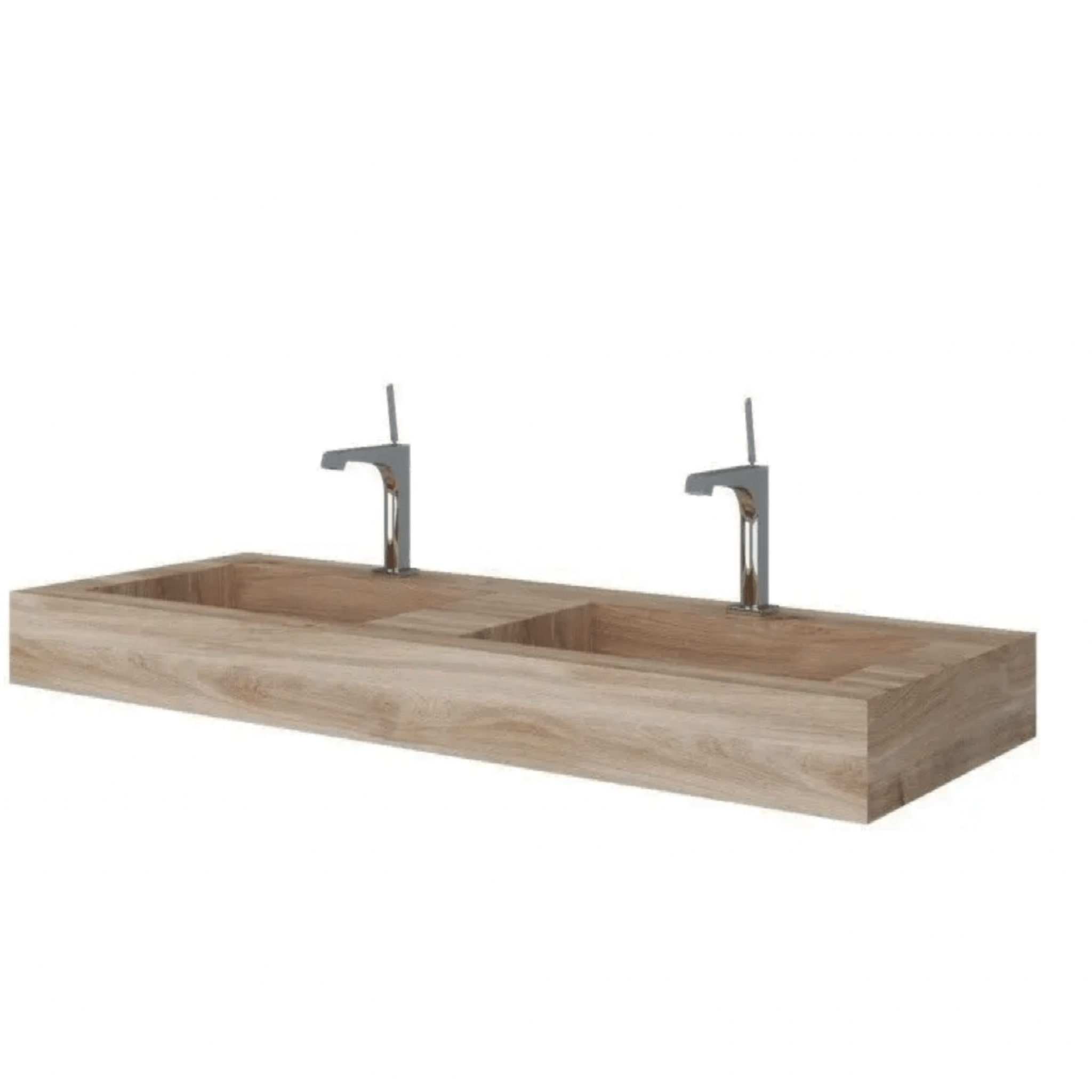 Lavabo Sospeso Con Foro Doppia Vasca 120x46 Cm Savini Due "Idea" Miele