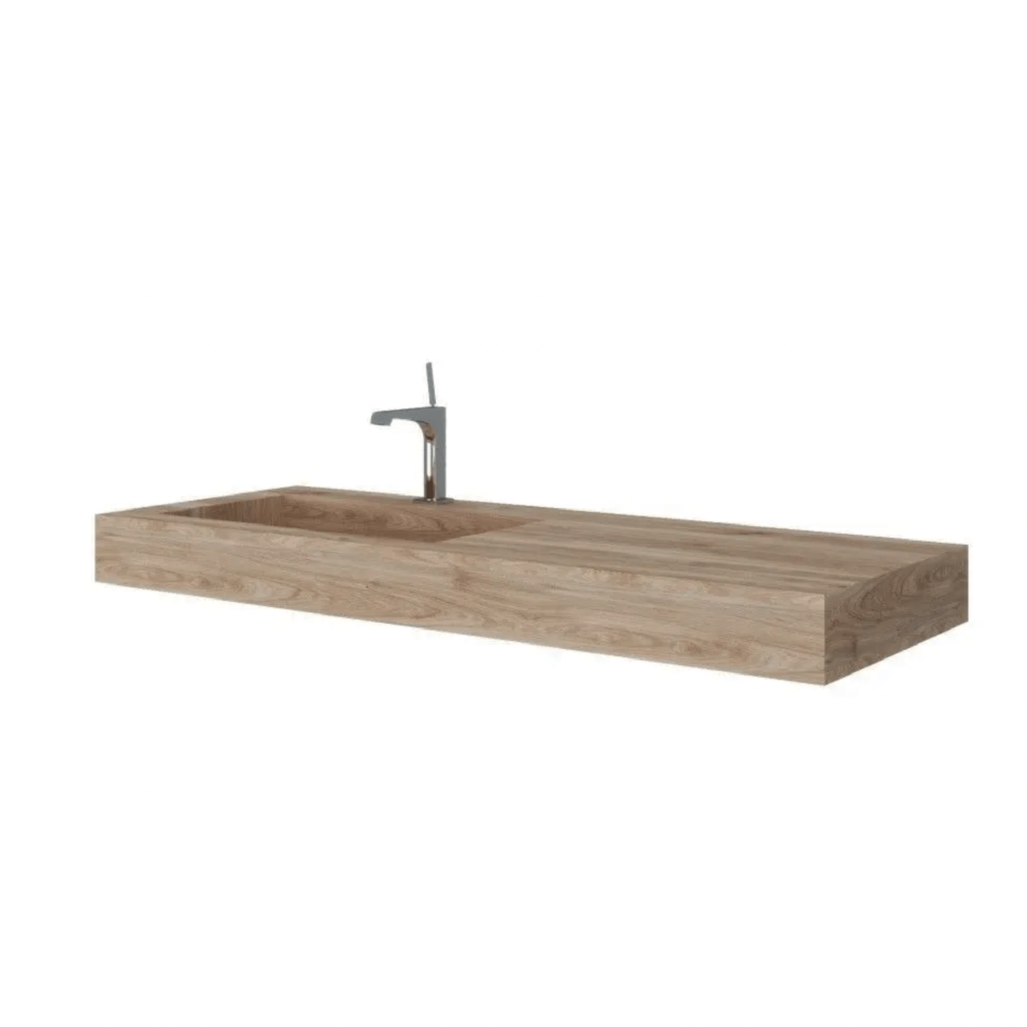 Lavabo Sospeso Con Vasca Asimmetrica a Sx 120x46 Cm Savini Due "Idea" Miele
