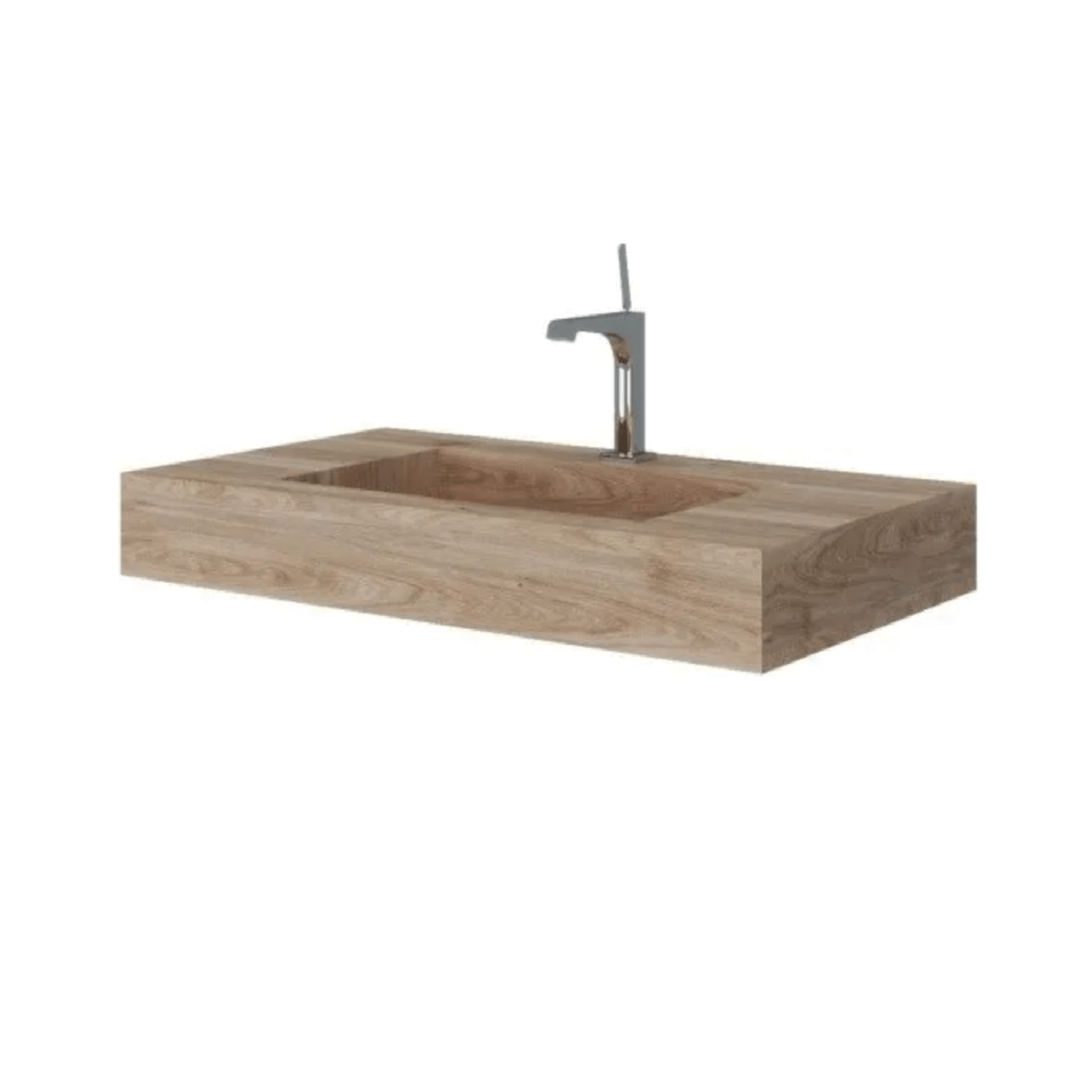 Lavabo Sospeso Con Vasca Centrale 80x46 Cm Savini Due "Idea" Miele